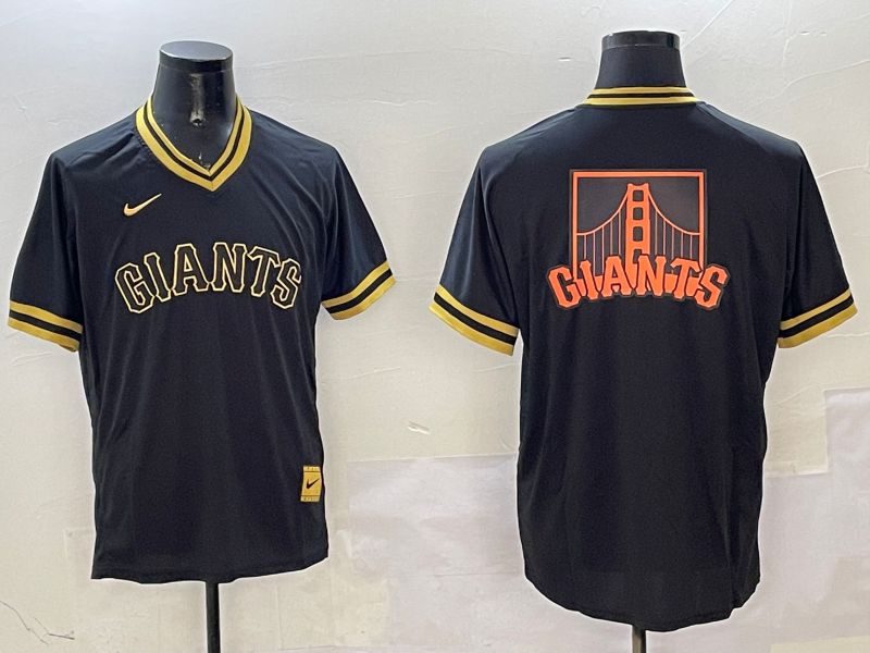 Men San Francisco Giants Blank Black Gold Game 2025 Nike MLB Jersey style 1